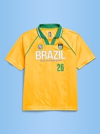 Image number 2 showing, FIFA World Cup 26™ Brazil Lifestyle Collared Jersey T-Shirt for Kids