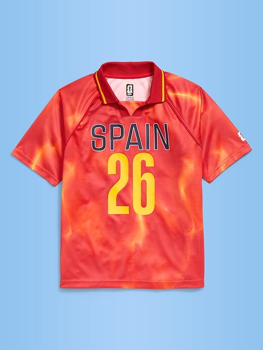 Image number 1 showing, FIFA World Cup 26™ Spain Lifestyle Collared Jersey T-Shirt for Kids