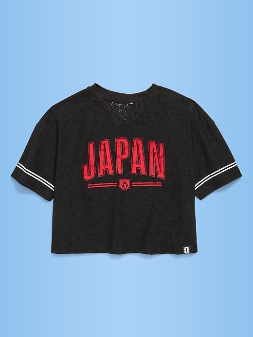 L'image numéro 1 présente T-shirt droit à encolure en V à dentelle Coupe du monde de la FIFA 26™, Japon pour fille