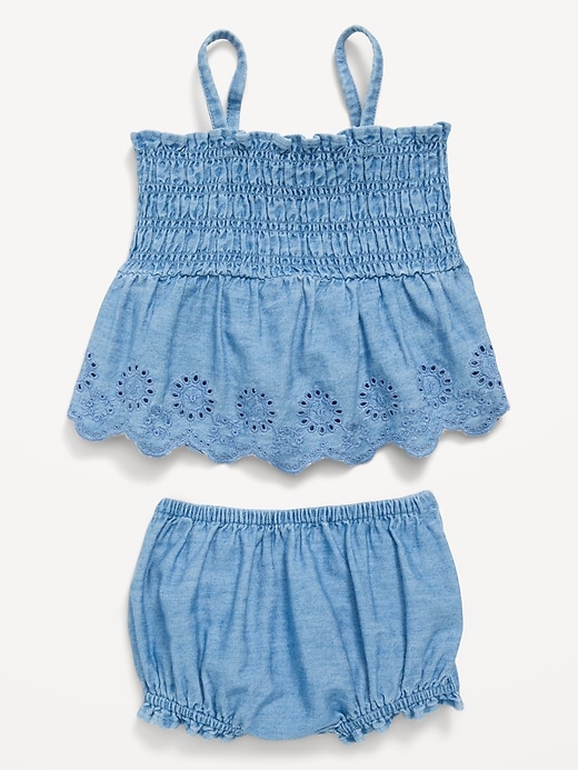 Image number 2 showing, Sleeveless Smocked Peplum Top and Shorts Set for Baby