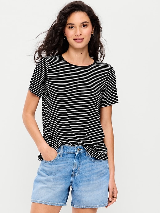 Image number 1 showing, Luxe Crew-Neck T-Shirt