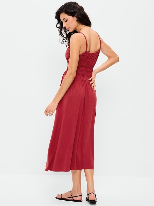 Image number 2 showing, Fit & Flare Jersey Smocked-Waist Midi Dress