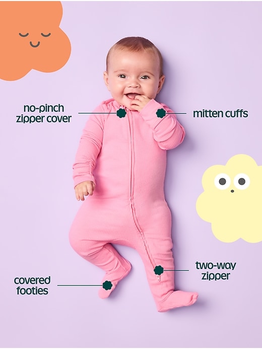 Image number 4 showing, 2-Way-Zip Sleep & Play Footed One-Piece 2-Pack for Baby