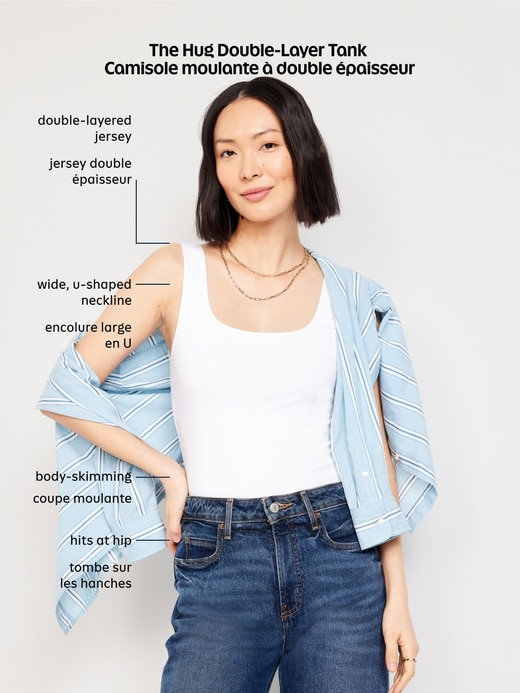 L'image numéro 4 présente Camisole à encolure dégagée en tissu sculptant double épaisseur