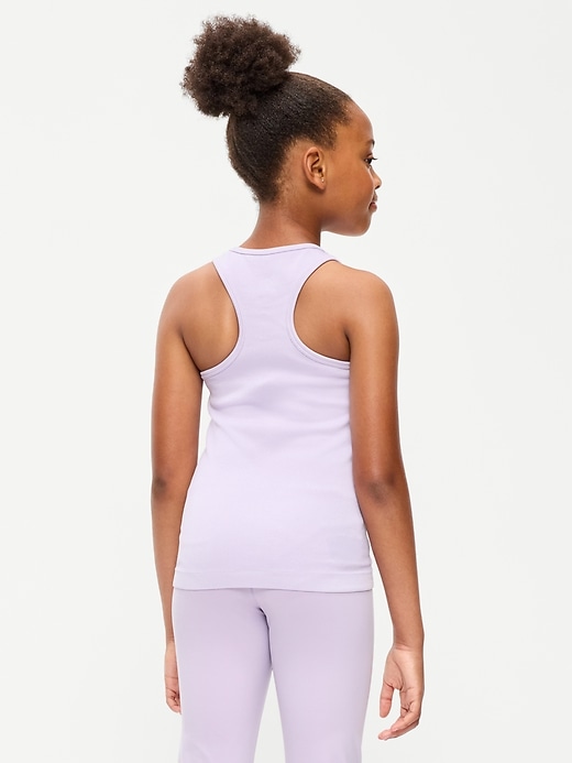 L'image numéro 2 présente Haut performance côtelé et ajusté à dos nageur sans coutures pour fille