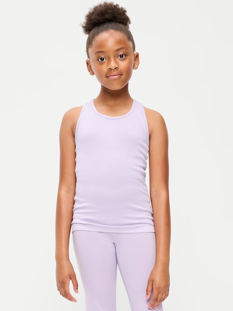Fitted Seamless Ribbed Racerback Performance Top for Girls