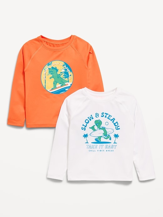 L'image numéro 1 présente Haut de maillot anti-UV à manches longues et imprimé pour tout-petit (paquet de 2)