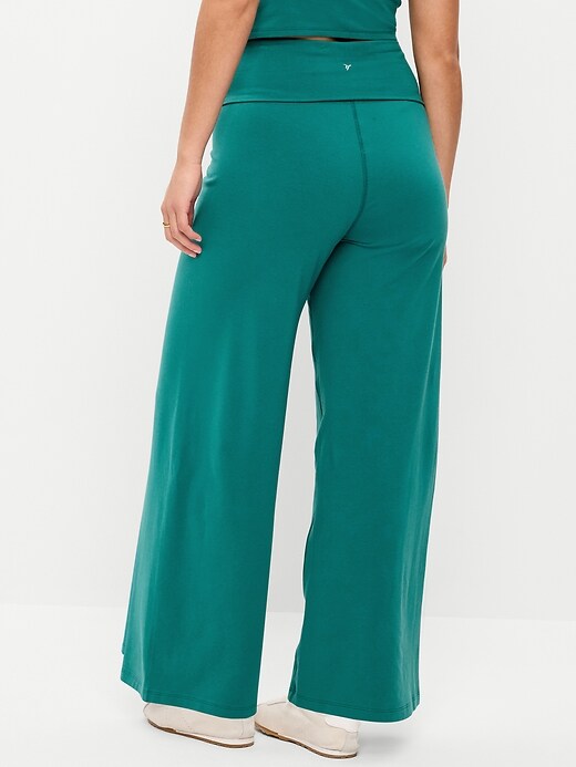 Image number 6 showing, High-Waisted PowerChill Fold-Over Wide-Leg Pants