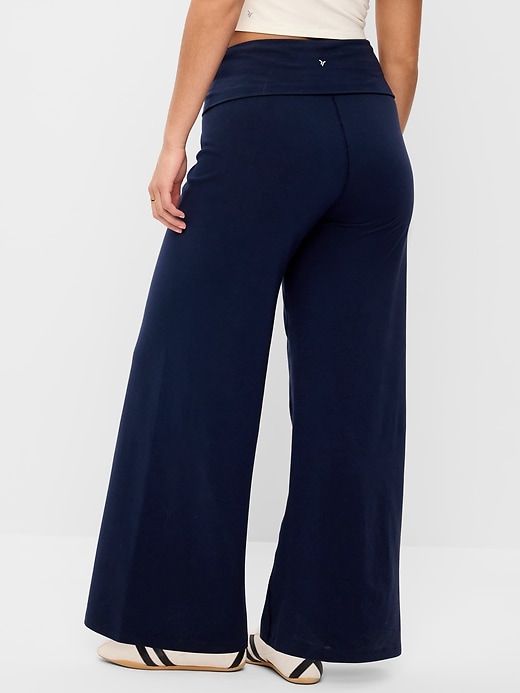 Image number 5 showing, High-Waisted PowerChill Fold-Over Wide-Leg Pants