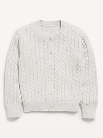 Image number 2 showing, Cable-Knit Cardigan Sweater for Girls