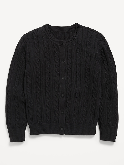 Image number 2 showing, Cable-Knit Cardigan Sweater for Girls