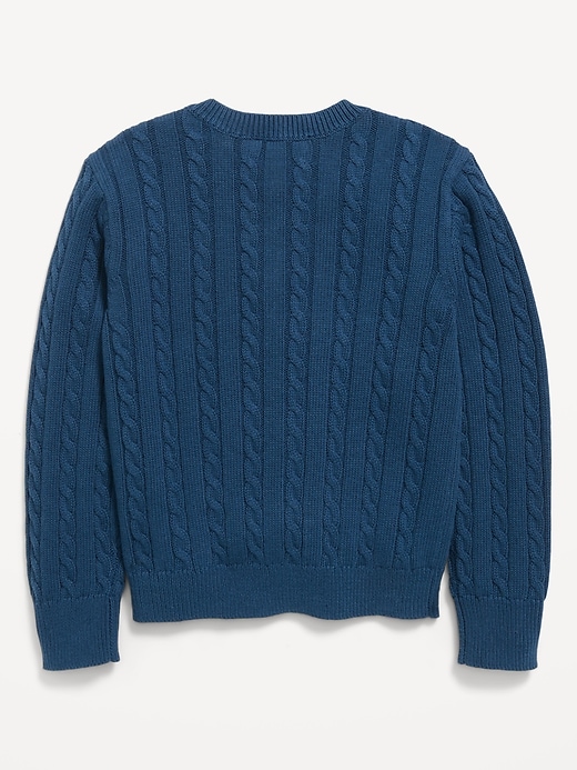 Image number 3 showing, Cable-Knit Cardigan Sweater for Girls