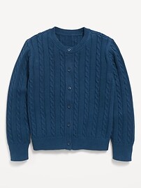Image number 2 showing, Cable-Knit Cardigan Sweater for Girls