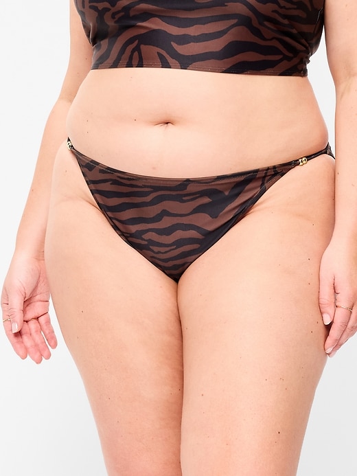 Image number 6 showing, Beaded Mid-Rise Bikini Swim Bottoms