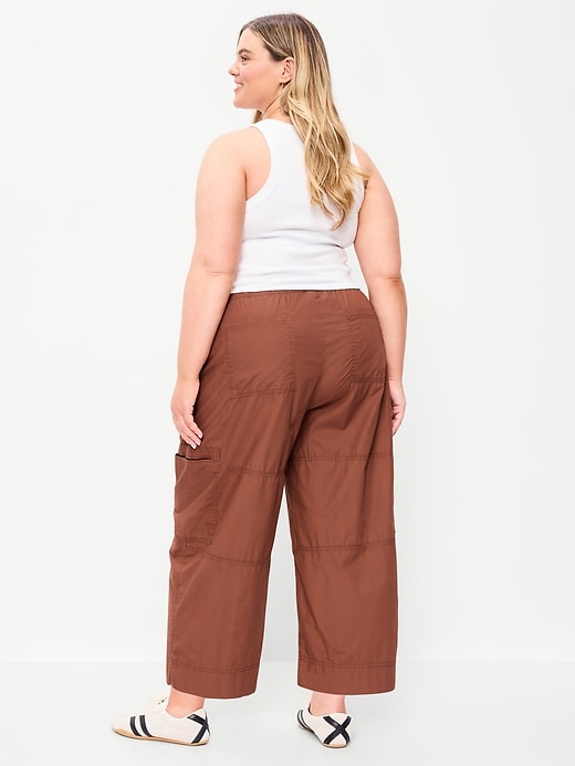 Image number 8 showing, Mid-Rise Cropped Barrel-Leg Utility Pants