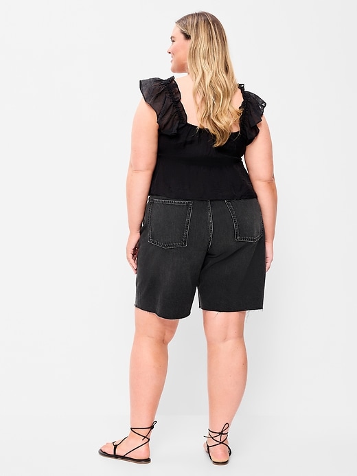 Image number 6 showing, Mid-Rise Baggy Jean Shorts -- 9-inch inseam