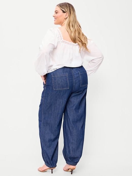 Image number 9 showing, Mid-Rise Pull-On Utility Harem Jeans