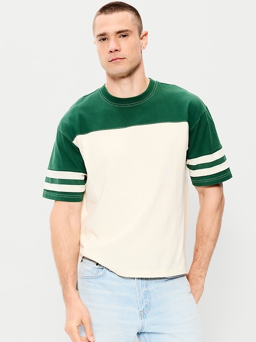 Image number 1 showing, Heavyweight Short-Sleeve Football-Style T-Shirt