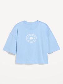 Image number 1 showing, Vintage Crew-Neck Oversized Crop Graphic T-Shirt