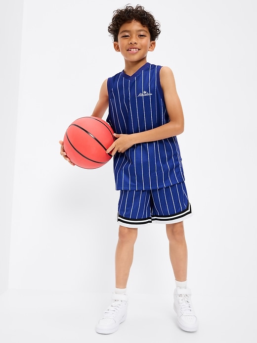 Image number 3 showing, Knee Length Mesh Basketball Shorts for Boys