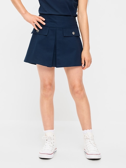 Image number 1 showing, School Uniform Front-Pleated Twill Skort for Girls