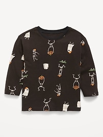 Image number 1 showing, Printed Long-Sleeve Unisex T-Shirt for Toddler