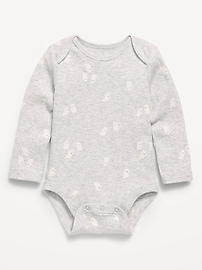 Image number 1 showing, Printed Unisex Long-Sleeve Ribbed Bodysuit for Baby