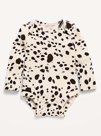 Image number 1 showing, Printed Long-Sleeve Ribbed Bodysuit for Baby
