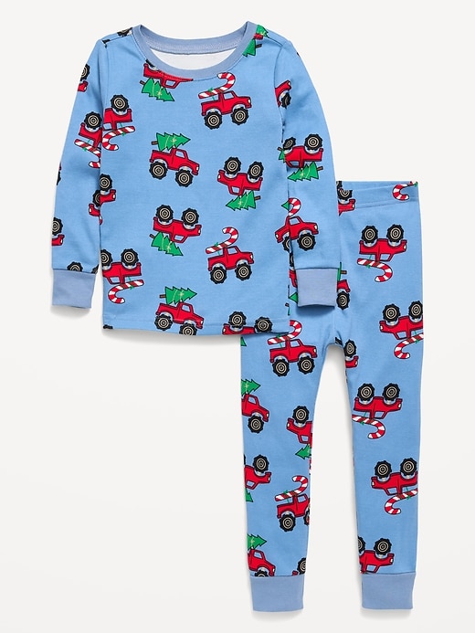 Image number 1 showing, Printed Unisex Snug-Fit Pajama Set for Toddler & Baby
