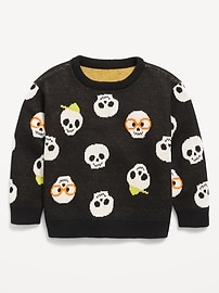 Image number 1 showing, Oversized Long-Sleeve Graphic Sweater for Toddler Boys