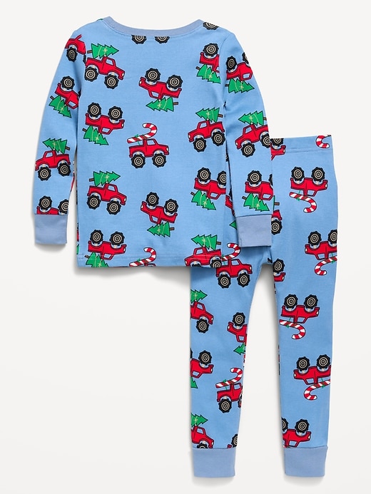 Image number 2 showing, Printed Unisex Snug-Fit Pajama Set for Toddler & Baby