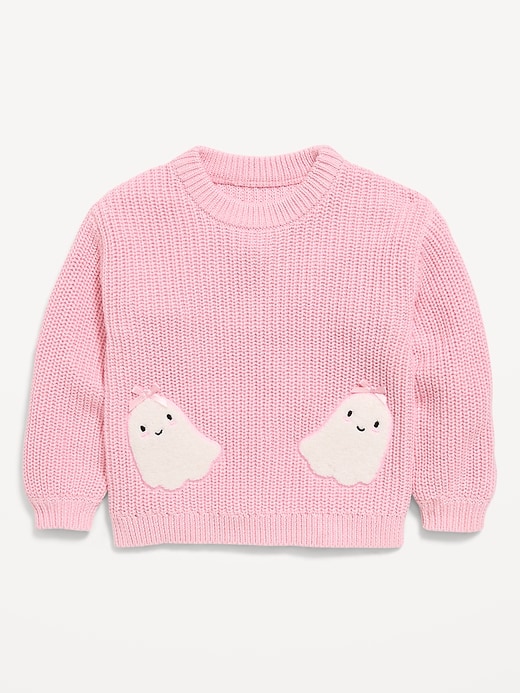 Image number 1 showing, Long-Sleeve Graphic Sweater for Toddler Girls