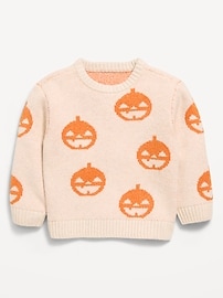 Image number 1 showing, Printed Oversized Crew-Neck Sweater for Toddler Boys
