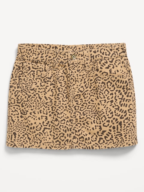 Printed Mid-Rise Jean Skirt for Girls