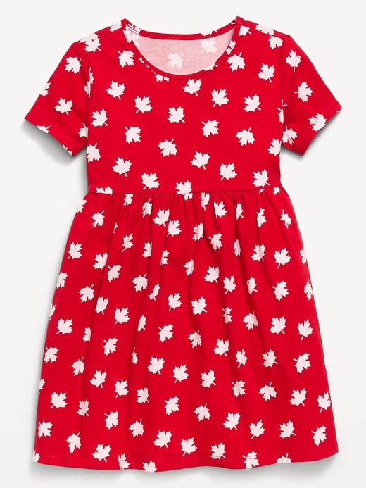 L'image numéro 1 présente Robe à manches courtes et à motif pour toute-petite fille