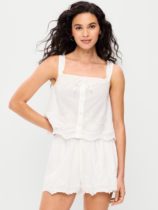 Image number 1 showing, Tie-Front Cami Tank Top