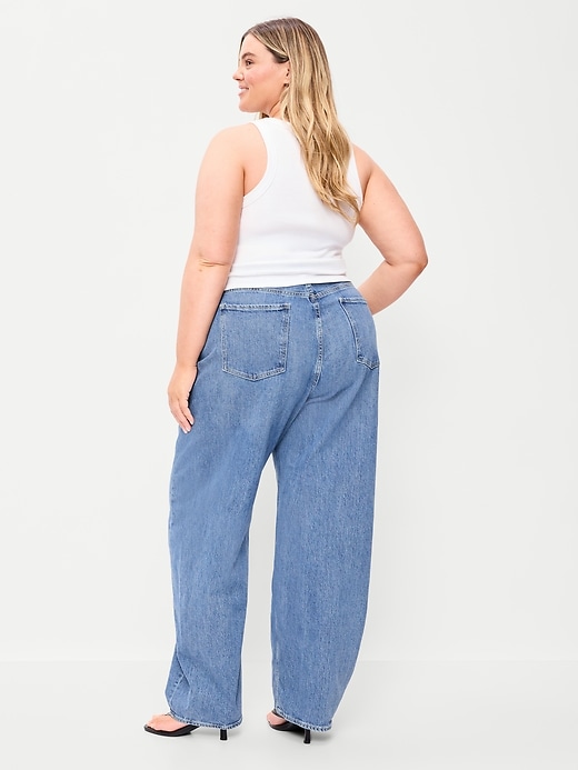 Image number 7 showing, High-Waisted Rounded Wide-Leg Barrel Jeans