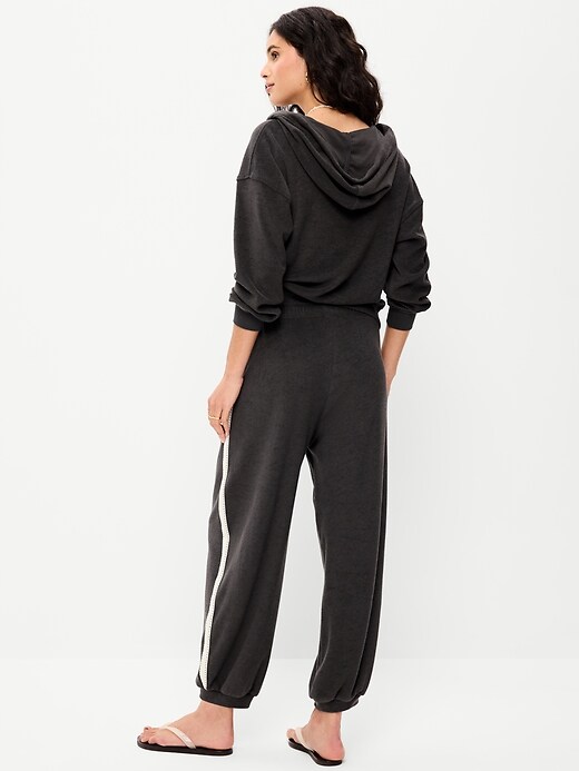Image number 3 showing, Mid-Rise Terry Cloth Harem Pants