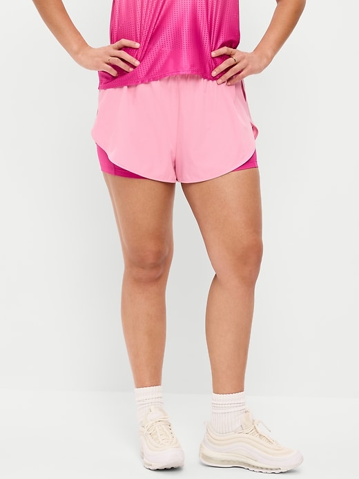 Image number 3 showing, High-Waisted StretchTech 2-In-1 Run Shorts