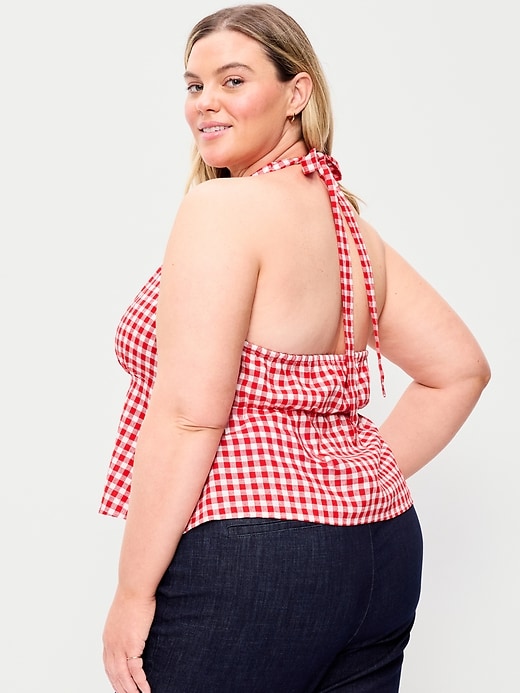 Image number 8 showing, Linen-Blend V-Neck Halter Top