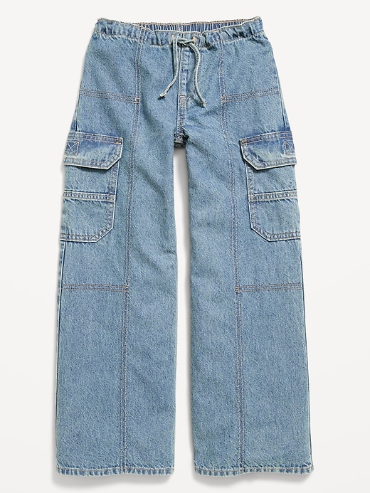 L'image numéro 2 présente Cargo coupe très généreuse à jambe large à taille basse extensible pour fille
