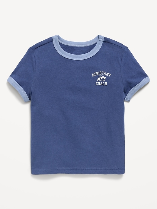 Image number 1 showing, Short-Sleeve Unisex Ringer Graphic T-Shirt for Toddler