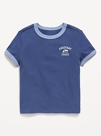 Image number 1 showing, Short-Sleeve Unisex Ringer Graphic T-Shirt for Toddler