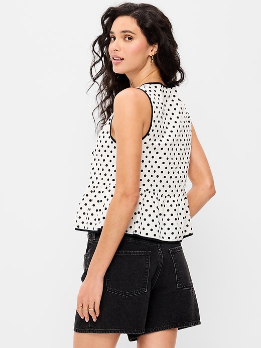 Image number 2 showing, Tie-Front Peplum Tank Top