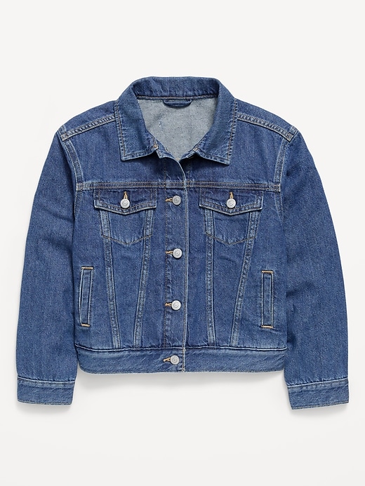 Image number 1 showing, Oversized Denim Trucker Jacket for Girls