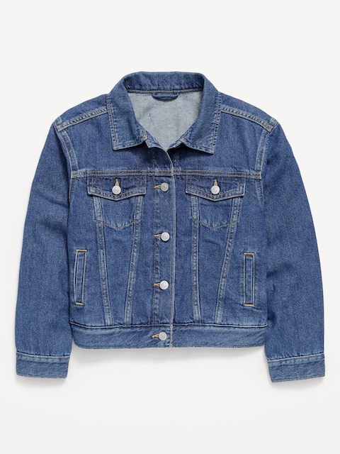 Oversized Denim Trucker Jacket for Girls