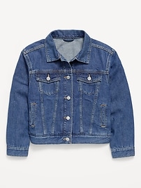 Image number 1 showing, Oversized Denim Trucker Jacket for Girls