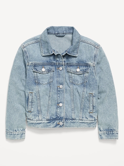 Image number 1 showing, Oversized Denim Trucker Jacket for Girls