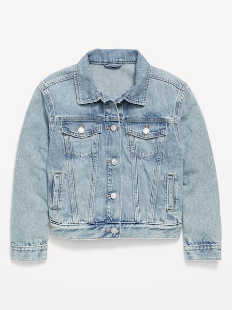 Oversized Denim Trucker Jacket for Girls