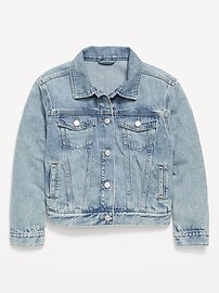 Image number 1 showing, Oversized Denim Trucker Jacket for Girls